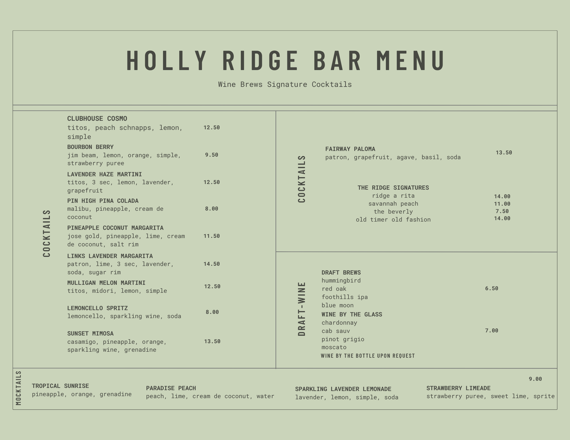 BAR MENU